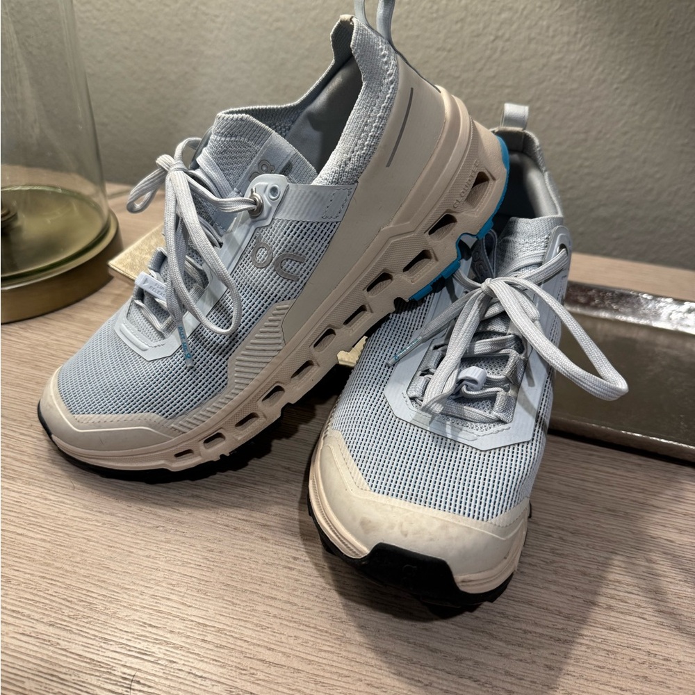 On Running Athletic Shoes in Gray and Blue